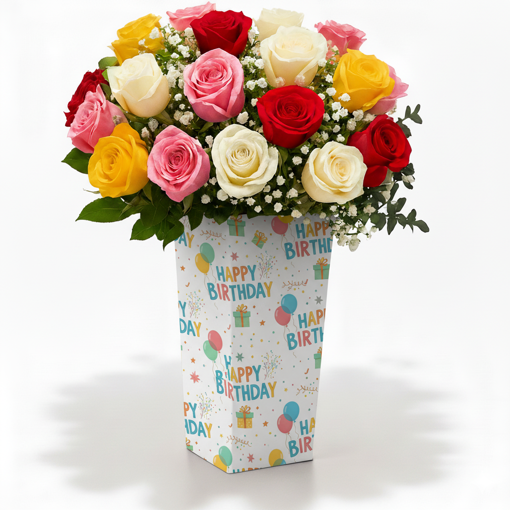 Pure White roses arrangement